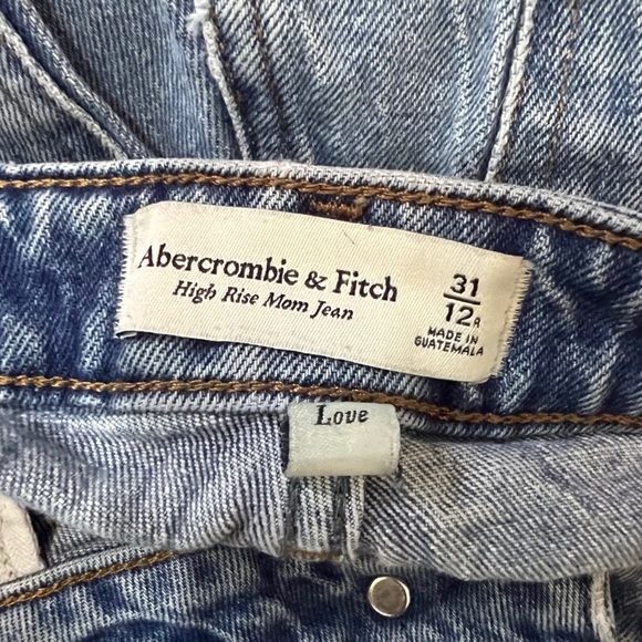 Abercrombie & Fitch Size 31/12 Blue Boho Casual High Rise Mom Denim Jeans - Picture 8 of 11